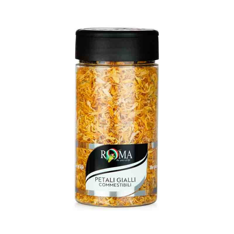 Petali gialli commestibili disidratati premium quality vaso plast gr 14 Roma.jpg