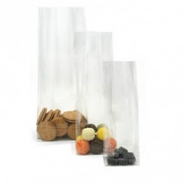 Sacchetti trasparenti per alimenti polipropilene fondello carta bianca 10x30 confezione 50 pezzi DeLuca